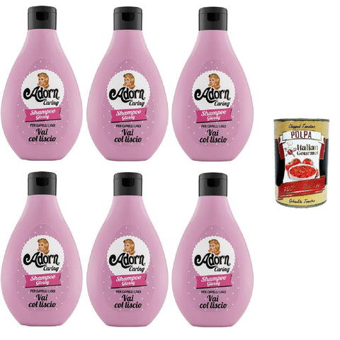 Adorn Vintage Shampoo Glossy Per capelli Lisci Formel für glattes Haar 6x250ml Original italienisch Pflege