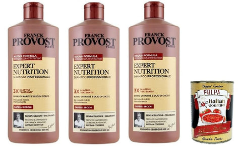 Italian Gourmet Shampoos Franck Provost Expert Nutrition Profi-Shampoo 3x 500 ml+ Italian Gourmet polpa 400g 8032804040014