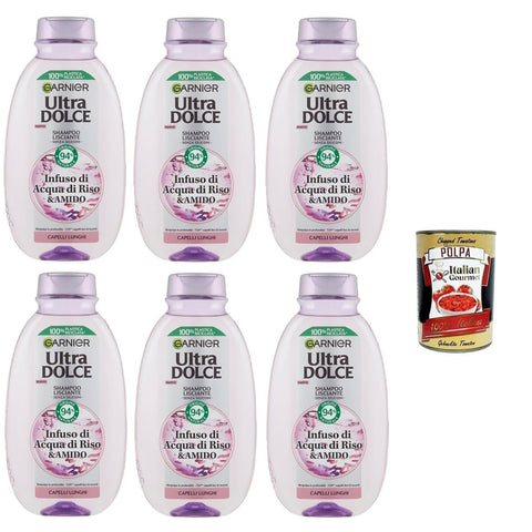G. Ultra Dolce Infuso di Acqua di Riso & Amido, Shampoo Lisciante Aufguss aus Reiswasser und Stärke, glättendes Shampoo 6x 250 ml italienisch Original