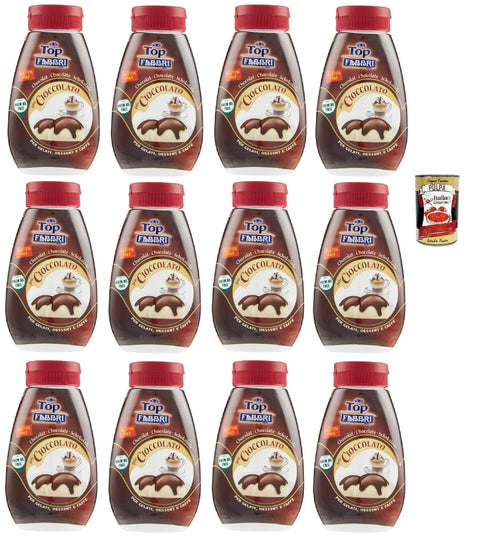 Fabbri Topping sauce Cioccolato Schokolade für Eis, Desserts und Kaffee 12x 225 g Gluten frei gebrauchsfertige Sauce italienisch Original