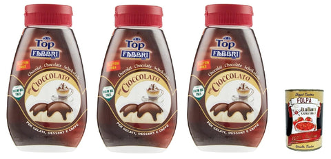 Fabbri Topping sauce Cioccolato Schokolade für Eis, Desserts und Kaffee Gluten frei gebrauchsfertige Sauce 3x225g Original italienisch