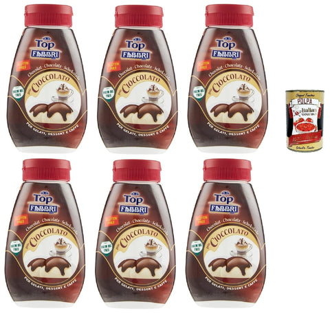 Fabbri Topping sauce Cioccolato Schokolade für Eis, Desserts und Kaffee Gluten frei gebrauchsfertige Sauce 6x225g Original italienisch
