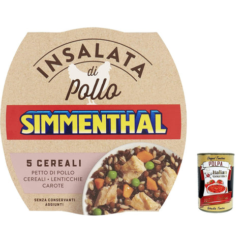Simmenthal - Simmenthal - 5 Cereali: Hähnchenbrustsalat mit 5 Körnern und ausgewähltem Gemüse 160 g 3x italienisch Original Pastasauce + kostenlos polpa 400 g
