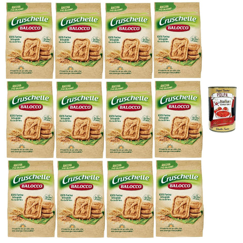 Balocco Cruschelle Biscotti con farina integrale e zucchero di canna Kekse mit Vollkornmehl und braunem Zucker biscuits cookies 100% Italienische Kekse 12x 350 g italienisch Original