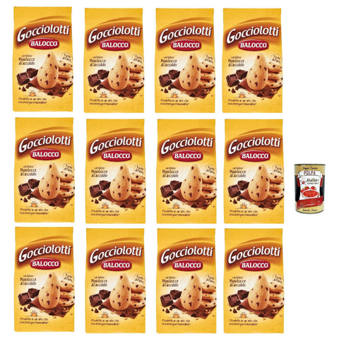 Balocco Gocciolotti Biscotti con gocce di cioccolato Kekse mit Schokoladenstückchen biscuits cookies 100% Italienische Kekse 12x 350 g italienisch Original