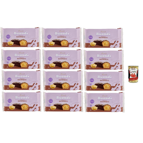 Bauli Buondì con Copertura al Cacao e Crema alla Vaniglia Snacks gebackener Kuchen mit Kakao und Vanillecreme, 12x 276 g italienisch Original