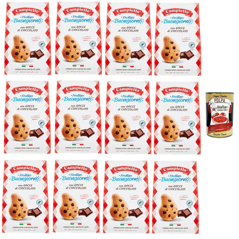 Campiello Il Frollino del Buongiorno con gocce di cioccolato Shortbread mit Schokoladenstückchen. biscuits cookies 100% 12x350g Original italienisch