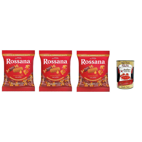 Caramelle Rossana ripene al caramello salato, Salat Karamell ausgestopfte Süßigkeiten gluten frei 3x150g Original italienisch Gebäck