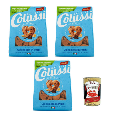 Colussi Biscotti con Cioccolato in Pezzi, Kekse mit Schokolade in Stücken, Biscuits 3x 500 g italienisch Original