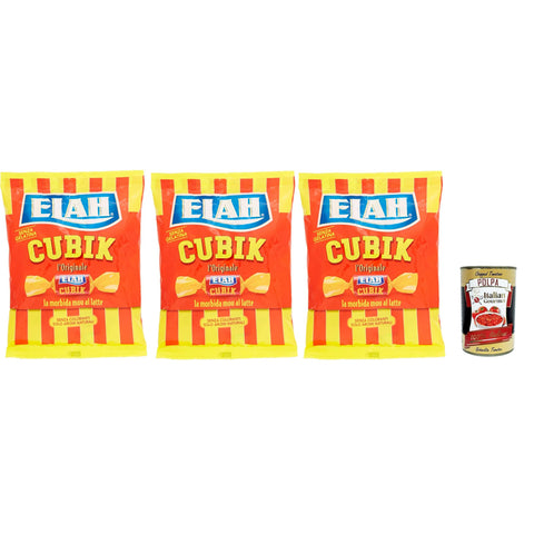 ELAH Cubik Toffee La caramella classica Mou al latte, Die Klassische Milch Mou Süßigkeiten 3x150g Original italienisch Gebäck