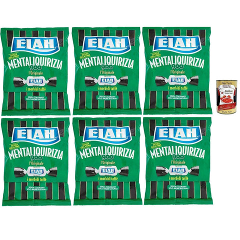 Elah Mentaliqurizia, novecento, caramella Toffee Süßigkeiten, Pyperite Mint und Lakritze, bonbons, lollies 6x 150 g italienisch Original