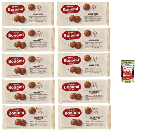 Forno Bonomi "Amaretti" Kekse Amaretti, Bonomi Amaretti Ofen, Kekse nach der verpackten Tradition, die mit den besten Naturprodukten hergestellt wurde 10x 200 g italienisch Original