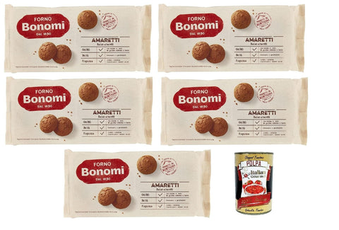 Forno Bonomi "Amaretti" Kekse Amaretti, Bonomi Amaretti Ofen, Kekse nach der verpackten Tradition, die mit den besten Naturprodukten hergestellt wurde 5x 200 g italienisch Original