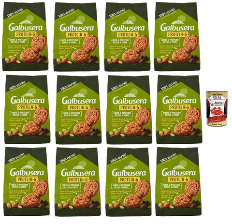 Italian Gourmet Snack Kuchen & Backwaren Glbusera Protein-G Frollini 100% vegetali, biscotti, kekse Hafer- und Mandelkekse, Proteinquelle und reich an Ballaststoffen 12x 280g + Italian Gourmet polpa 400g 8032804040014