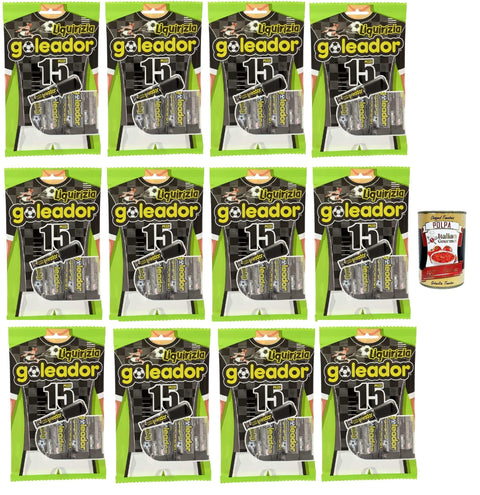 Italian Gourmet Snack Kuchen & Backwaren Goleador Liquirizia Doppel Süßigkeit, gummiary Lakritze -Geschmack, 12x 120g, Süßigkeiten, ¬die einzeln singen + Italian Gourmet polpa 400g 8032804040014