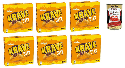 Italian Gourmet Snack Kuchen & Backwaren Krave Stix Choco Nut, Snacks für Schokolade und Haselnussnuss, 6x 103g + Italian Gourmet polpa 400g 8032804040014