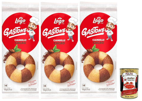 Lago 1968, Le Merende di Ciambelle al Cacao 3x 180 g, Kakao Donuts, Einzeln verpackte, weiche Snacks, ohne Palmöl italienisch Original