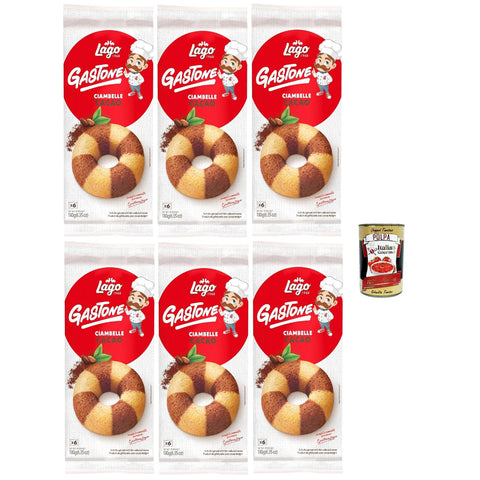 Lago 1968, Le Merende di Ciambelle al Cacao 6x 180 g, Kakao Donuts, Einzeln verpackte, weiche Snacks, ohne Palmöl italienisch Original