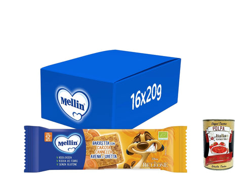 Mellin Barretta, gusto carote, cannella, avena e uvetta, senza glutine, dal 12 mese. 16x 20 g italienisch Original