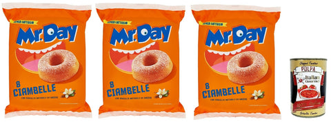 MR. DAY Mr.Day Ciambelle mit natürlicher Vanille aus Beeren, laktosefreier und palmölfreier Snack 3x320g Original italienisch Gebäck