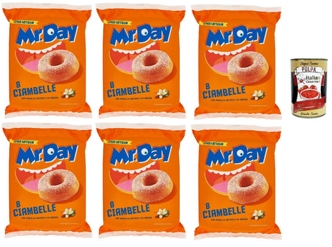 Mr.day Ciambelle mit natürlicher Vanille aus Beeren, laktosefreier und palmölfreier Snack, ideal zum Frühstück, Snack oder Nachmittag, 6x 320 gr italienisch Original