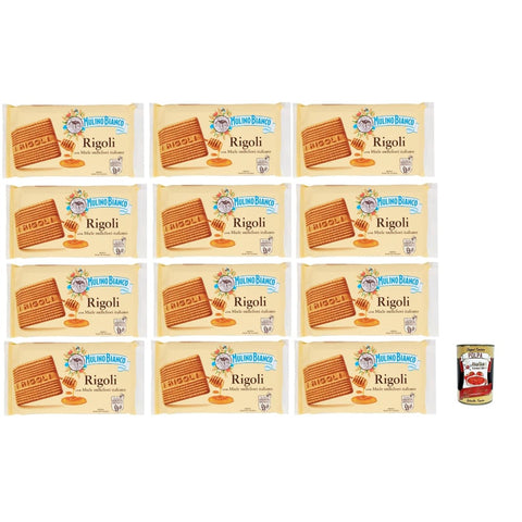 Mulino Bianco Snack Kuchen & Backwaren Mulino Bianco Rigoli Biscotti con Miele Millefiori Italiano Kekse mit italienischem Millefiori-Honig 12x400 g italienisch Original + kostenlos polpa 400 g 8032804040014
