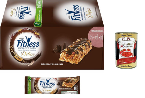 Italian Gourmet Snack Kuchen & Backwaren Nestlé Fitness Barrette di Cereali Integrali al cioccolato , Schokoladen Vollkornriegel, 540g Packung, Jede Packung enthält 24 Riegel à 22,5g + Italian Gourmet polpa 400g 8032804040014