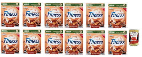 Italian Gourmet Snack Kuchen & Backwaren Nestlé FITNESS Cioccolato al latte, Milchschokolade, Cerealien Vollkorn, mit Schokolade und Vollkornmüsli, enthält Vitamine, Calcium & Eisen, 12x 375g + Italian Gourmet polpa 400g 8032804040014