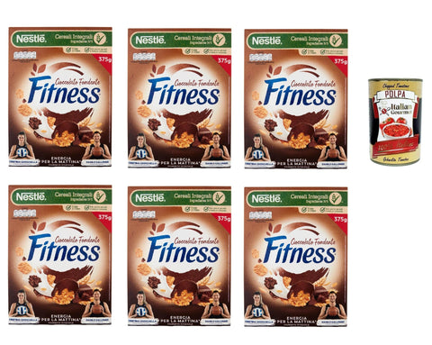 Italian Gourmet Snack Kuchen & Backwaren Nestlé FITNESS Cioccolato Fondente, Dunkle Schokolade, Cerealien Vollkorn, mit Schokolade und Vollkornmüsli, enthält Vitamine, Calcium & Eisen, 6x 375g + Italian Gourmet polpa 400g 8032804040014