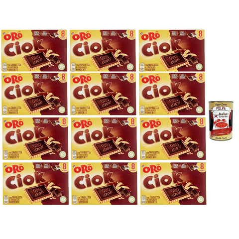 Oro Ciok Biscotto fondente, Kekse Mit dunkler Schokoladentafel 12x200g Original italienisch