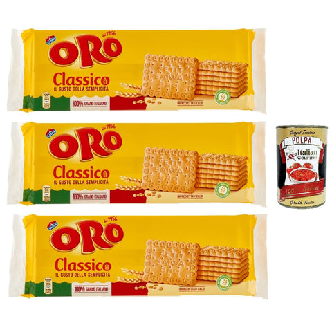 ORO SAIWA Biscotti Classici, Italienische klassische Kekse zum Frühstück, 100% italienischer Weizen 3x500g Original italienisch
