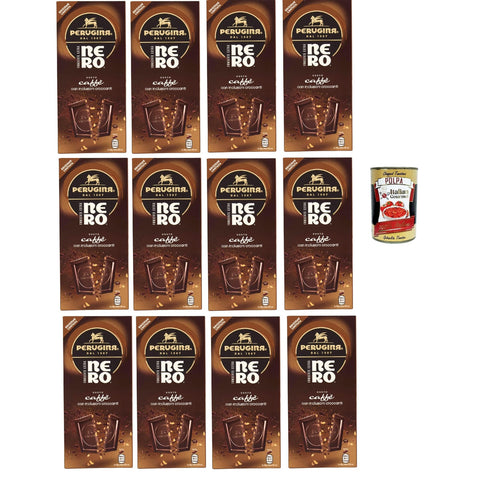Perugina NERO Fondente gusto caffe' Tavoletta di Cioccolato Fondente Dunkle Schokoladen Kaffee Geschmack Riegel 12x 85g italienisch Original
