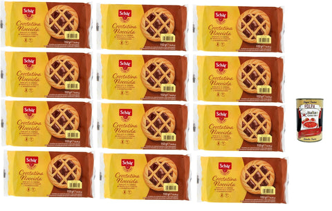Italian Gourmet Snack Kuchen & Backwaren Schär Crostatine alla nocciola senza glutine e senza frumento, Glutenfreie und weizenfreie Haselnusstörtchen kuchen, gluten free snack 12x 152 + Italian Gourmet polpa 300g 8032804040014