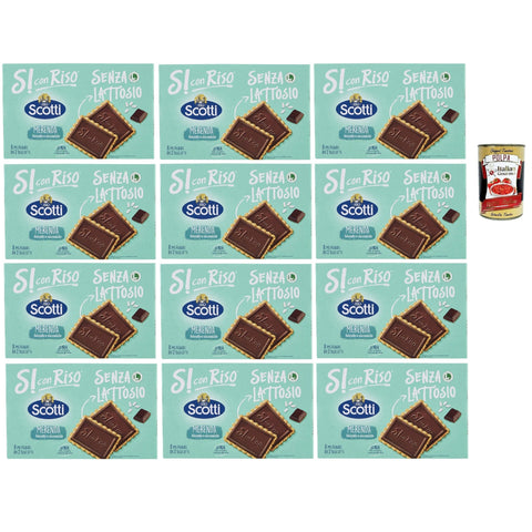 Si con Riso - Biscotto Cioco - Schoko Kekse Laktose -freie und palmenfreie Kekse Lactose -free 12x200 g italienisch Original + kostenlos polpa 400 g
