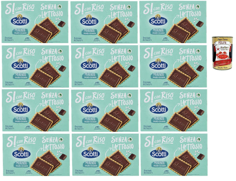 Italian Gourmet Snack Kuchen & Backwaren Si con Riso - Biscotto Cioco - Schoko Kekse, Laktose -freie und palmenfreie Kekse, Lactose -free biscuits 12x 200 g + Italian Gourmet polpa 400g 8032804040014