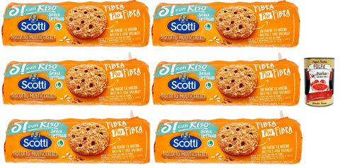Italian Gourmet Snack Kuchen & Backwaren Si con Riso - Biscotto Multicereale con gocce cioccolato - Kekse Multi Cereal mit Schokoladenchips, Laktose -freie und palmenfreie Kekse, Lactose -free biscuits 6x 250 g + Italian Gourmet polpa 400g 8032804040014