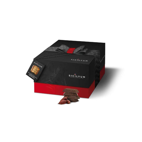 Italian Gourmet Snack Kuchen & Backwaren Sicilyum Panettone con scaglie di Cioccolato di Modica "IGP" Panettone mit Modica g.g.A. Schokoladenflocken und halbkandierten Birnen
