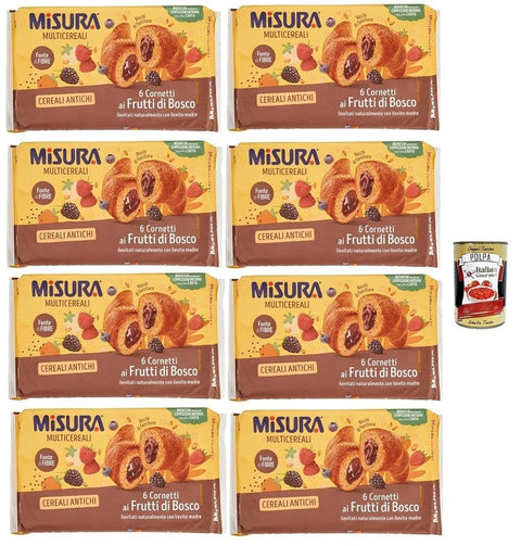 Misura Multicereali Cornetti Ai Frutti Di Bosco Kuchen Multi -Müsli Multikereals Croissants mit Beeren Itlaian Gourmet polpa 8x298 g 400 g italienisch Original