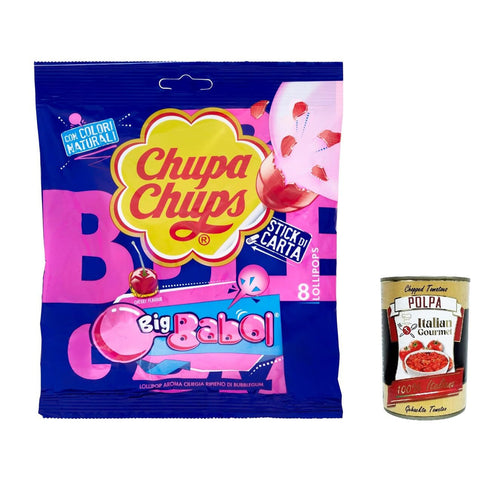 Chupa Chups Cherry Flavour Big Babol 8 Lollipops, Lutscher Kirschgeschmack 3x144g Original italienisch Feinkost