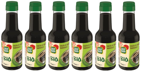 SUZI WAN Salsa di Soia Biologica,Bio Sojasauce,Glasflasche 143 ml Sojasaucen italienisch Original