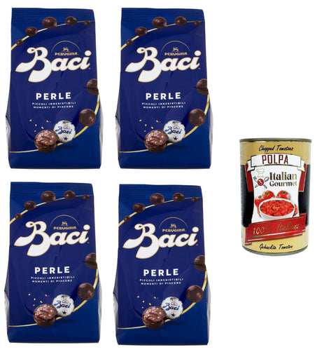 Italian Gourmet Sortimentpackungen Baci Perugina PERLE kleine Freuden mit einzigartigem Geschmack 4x 154gr + Italian Gourmet polpa 400g 8032804040014