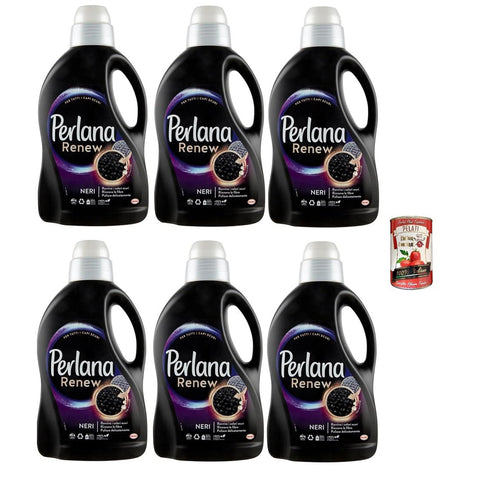 Perlana Renew Lana Black Waschmaschinenwaschmittel für schwarze und dunkle Kleidung erneuert und schützt die Intensität der Farbe italienisch Original