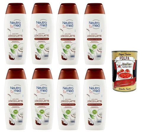 Neutromed pH 5, 5 Cocco Latte Bagnodoccia pH 5, 5 Kokosmilch Körperwaschmittel 8x400ml Original italienisch Spezialwaschmittel