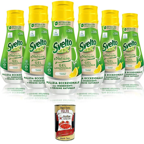 Svelto Gel Lavastoviglie All-in-1 Powered by Nature mit 36 Waschgängen Geschirrspülmittel mit Inhaltsstoffen natürlichen Ursprungs wirksam in kurzen Spülgängen
