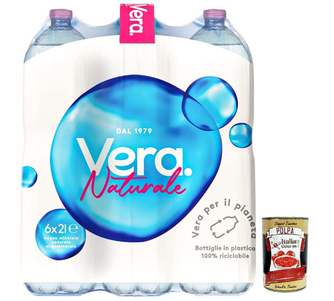 Acqua Vera acqua Minerale Naturale Natürliches Mineralwasser Italienisches Wasser 6x2 Lt italienisch Original Pastasauce + gratis polpa 400 g