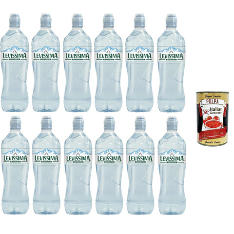 Levissima Acqua Minerale Naturale Natürliches Mineralwasser Natural Sport 100% R-PET* perfekt für Ihre Regeneration 12x75 cl italienisch Original Pastasauce +