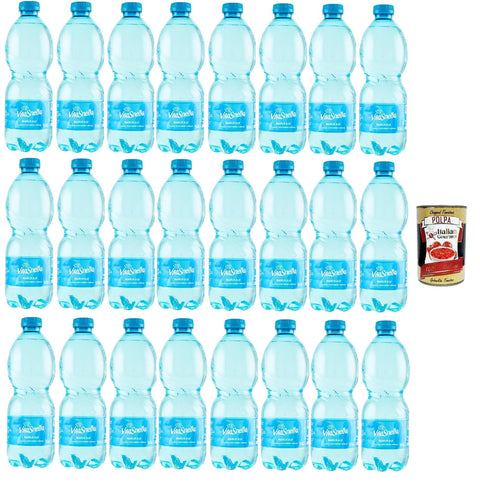 Italian Gourmet Stilles Wasser Vitasnella Acqua Minerale Naturale Natürliches Mineralwasser 24x 50cl Italienisches Wasser + Italian Gourmet polpa 400g 8032804040014