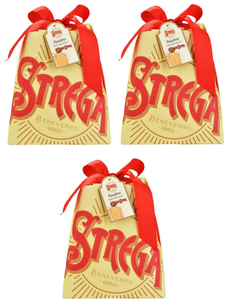 Italian Gourmet Stollen 3x Alberti Strega Pandoro con Crema Strega Weihnachtskuchen Gefüllt mit Strega-Creme 1Kg 8001975070700