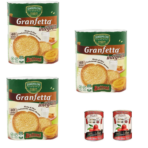 Buitoni Granfetta Fette Biscottate Integrali mit Vollkornmehl 40 fette Vollkorn Zwieback Kekse 3x300g Original italienisch