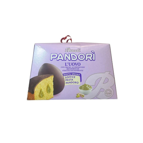 Italian Gourmet Stollen Bauli Pandorì L'Uovo  Osterkuchen mit Pistaziencreme und Zartbitterschokolade, Weicher Pandoro-Teig, 620 g